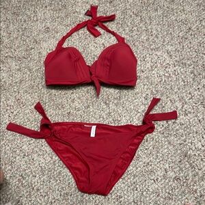 Calvin Klein padded top Red Bikini Set